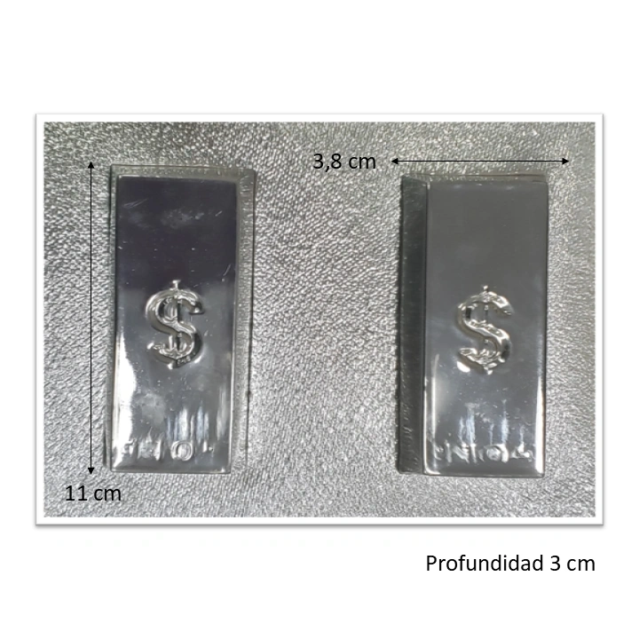 Molde de acetato Lingote de oro x 2cav
