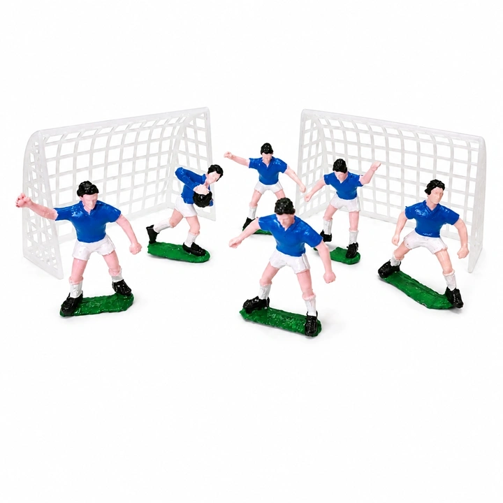 Set Cancha y Jugadores de Fútbol Azul para Decoración