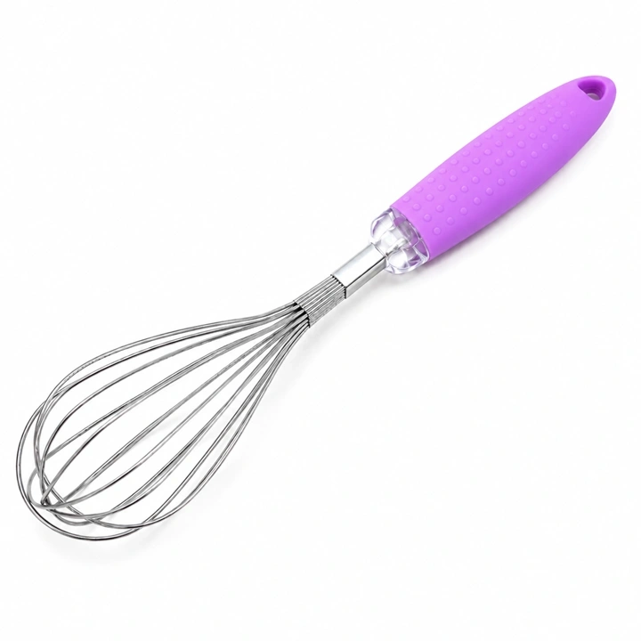Batidor Manual Metálico con Mango Rosado 27 cm Ref. SCR-235