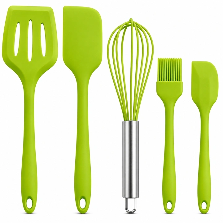 Set de Utensilios de Silicona x5 Verde Ref. SCR-261