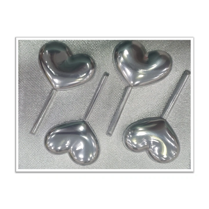 Molde de acetato Paleta corazón liso x4cav