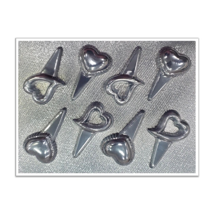 Molde de acetato Paleta corazón barquilla x8cav