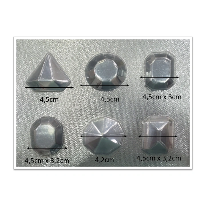 Molde de acetato Figuras geometricas surtidas x6cav