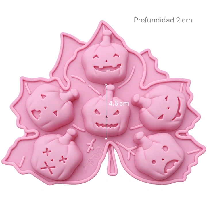 Molde Silicona Calabazas x6 cav Ref. SCCM037-1