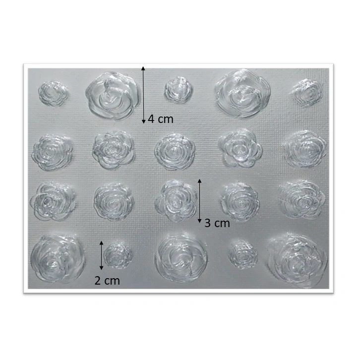 Molde de acetato Set rosas x 20cav