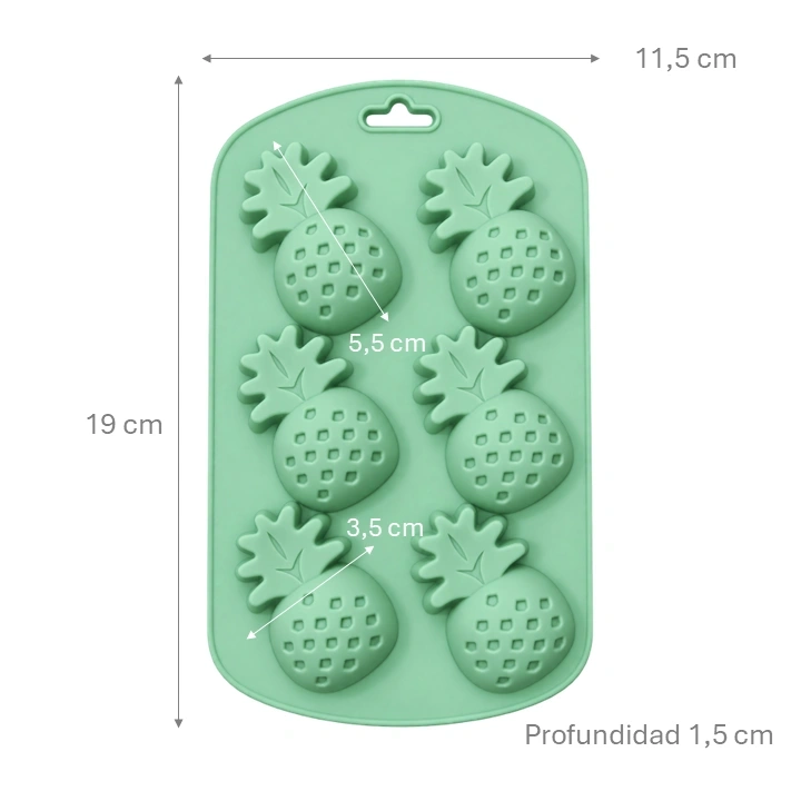 Molde De Silicona Piñas x 6cav Ref. YH-769