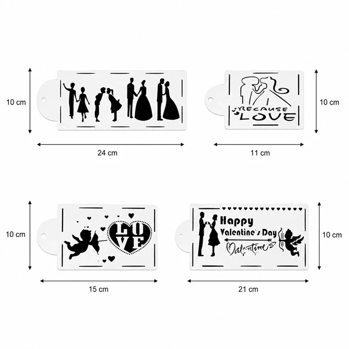 Set de Stencils para Tortas Love x 4 Und Ref. SCR-312