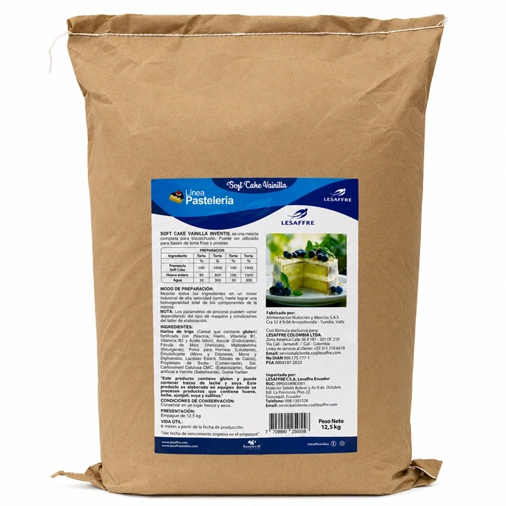 Premezcla para Bizcochuelo Soft Cake Vainilla de Lesaffre x 12.5 kg