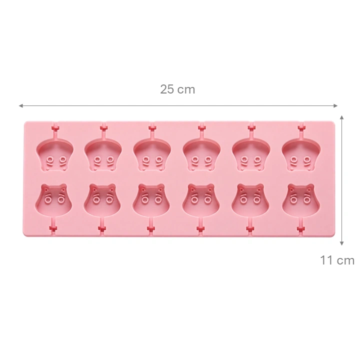 Molde Silicona Paletas Hipopótamo x 12 cav  Ref. COLR39-6