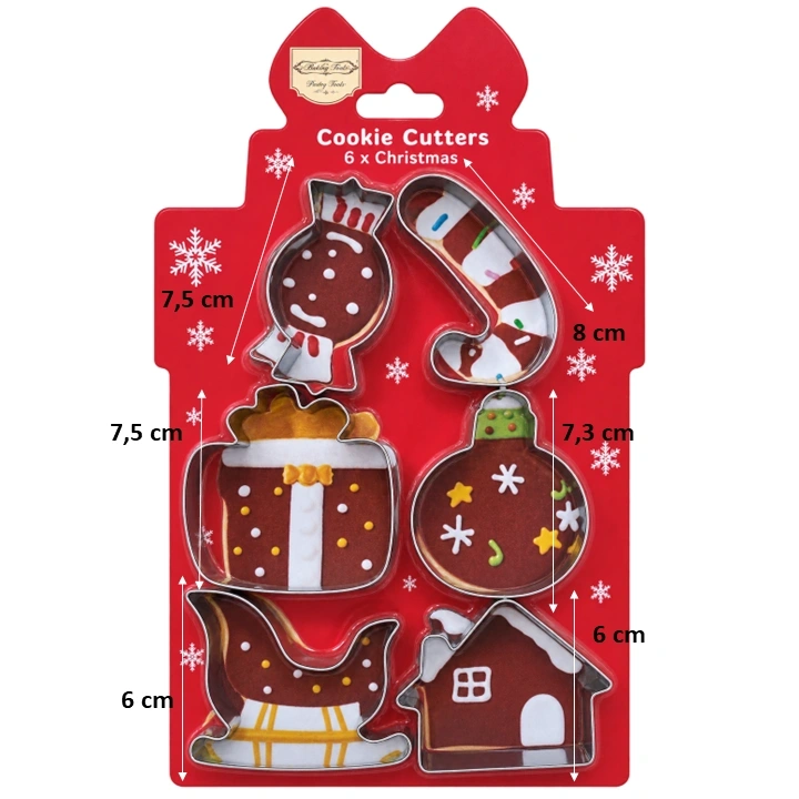 Cortador Metálico Navideño Formas Surtidas x6 Pzs Ref. 25EG-537