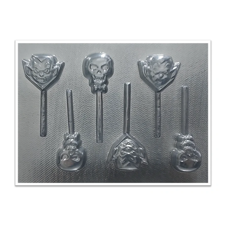 Molde de acetato Paleta Dracula y calaveras x6cav