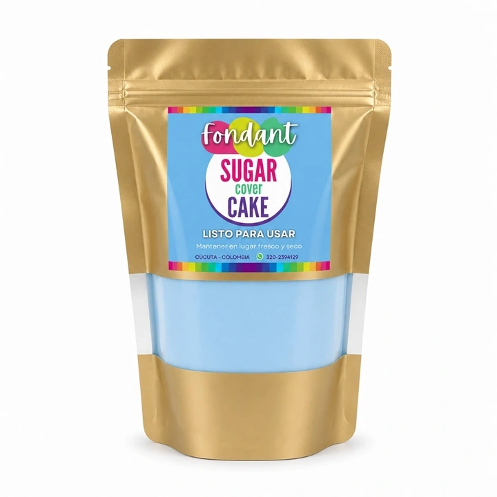 Fondant Sugar Cover Cake Azul Pastel 500 g