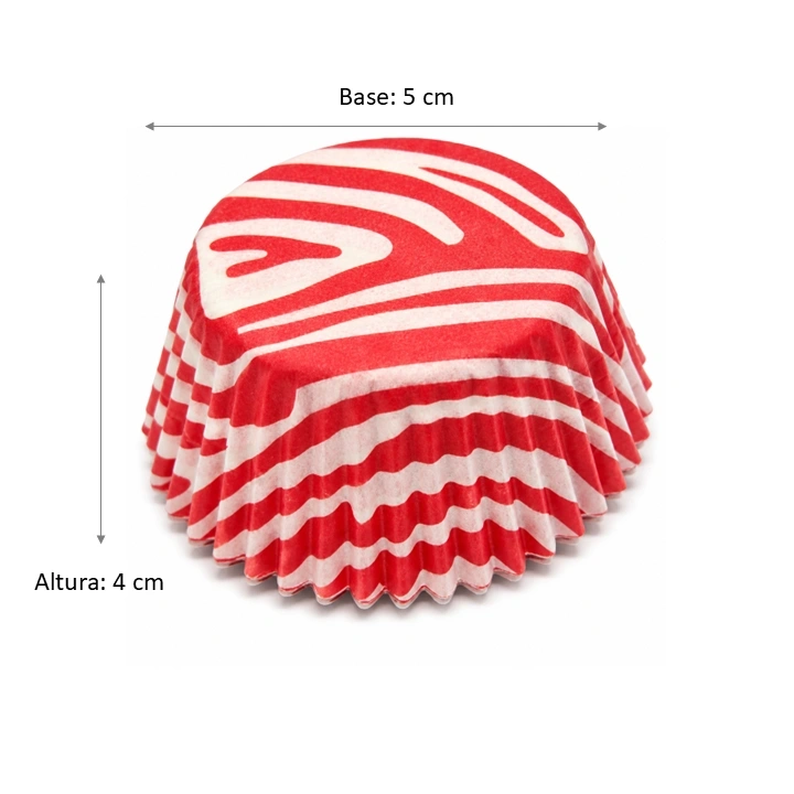 capacillo papel mantequilla Estampado Zebra Rojo # 5