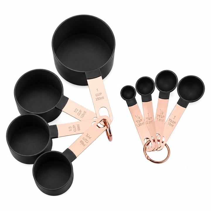 Set de Tazas y Cucharas Medidoras Negro Ref. SCR-262