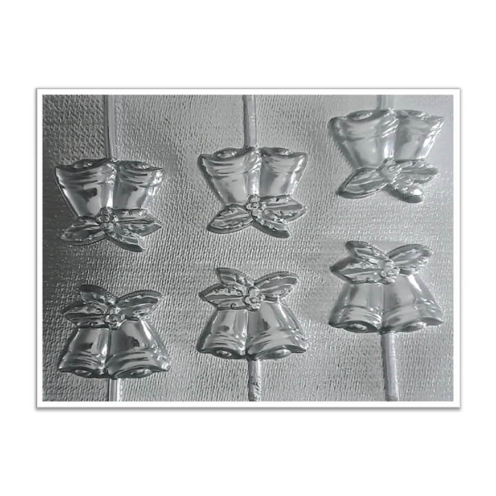 Molde de acetato Paleta campanas de navidad x 6cav