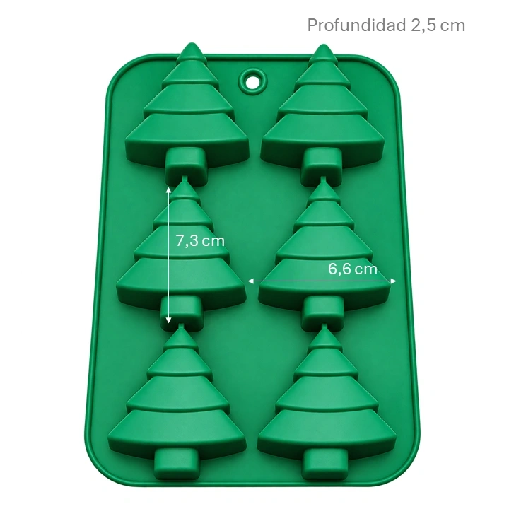 Molde De Silicona Árbol De Navidad x6 cav Ref. ORQ4274