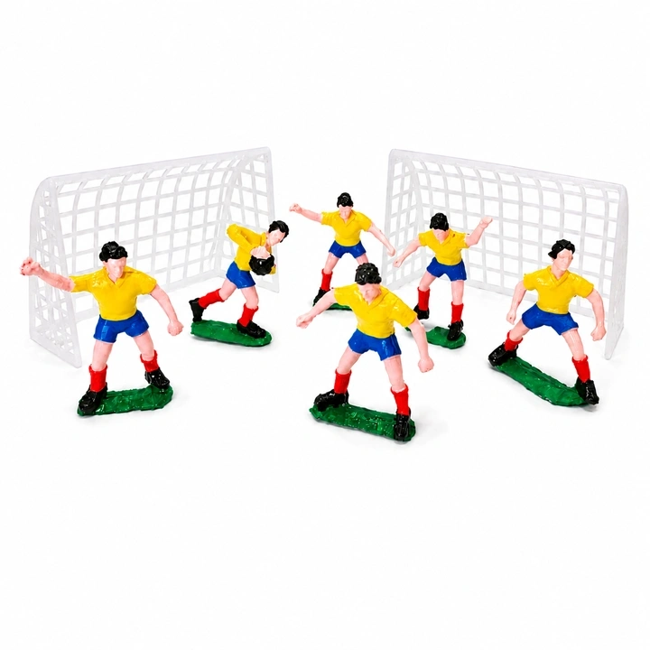 Set Cancha y Jugadores de Fútbol Amarillo para Decoración