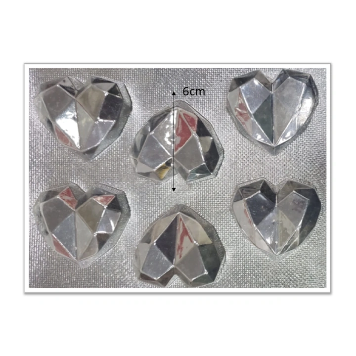 Molde de acetato Corazón geométrico x6cav