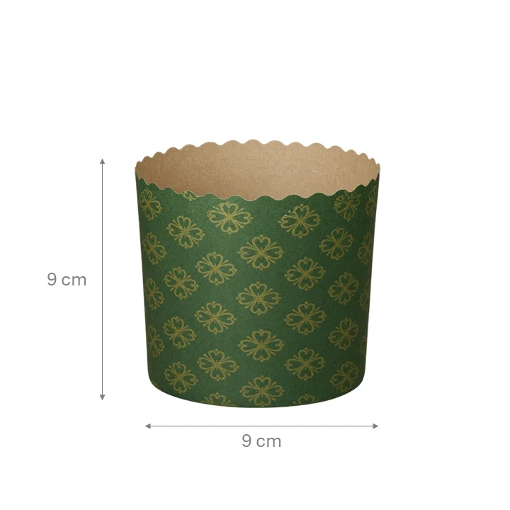 Molde Para Panettone Verde Con Dorado 250 g