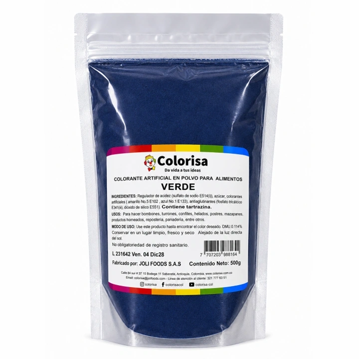 Polvo Carol C10 Verde Colorisa x 500 g