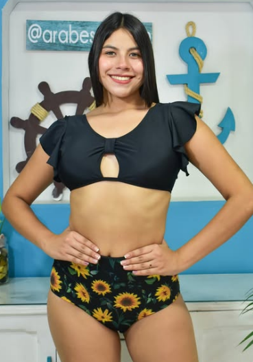 Bikini Negro Girasoles