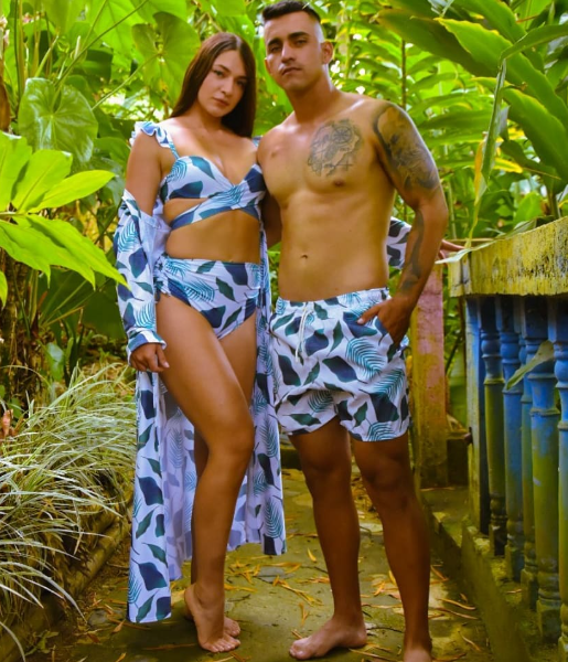 Conjunto Parejas Hojas Fondo Blanco