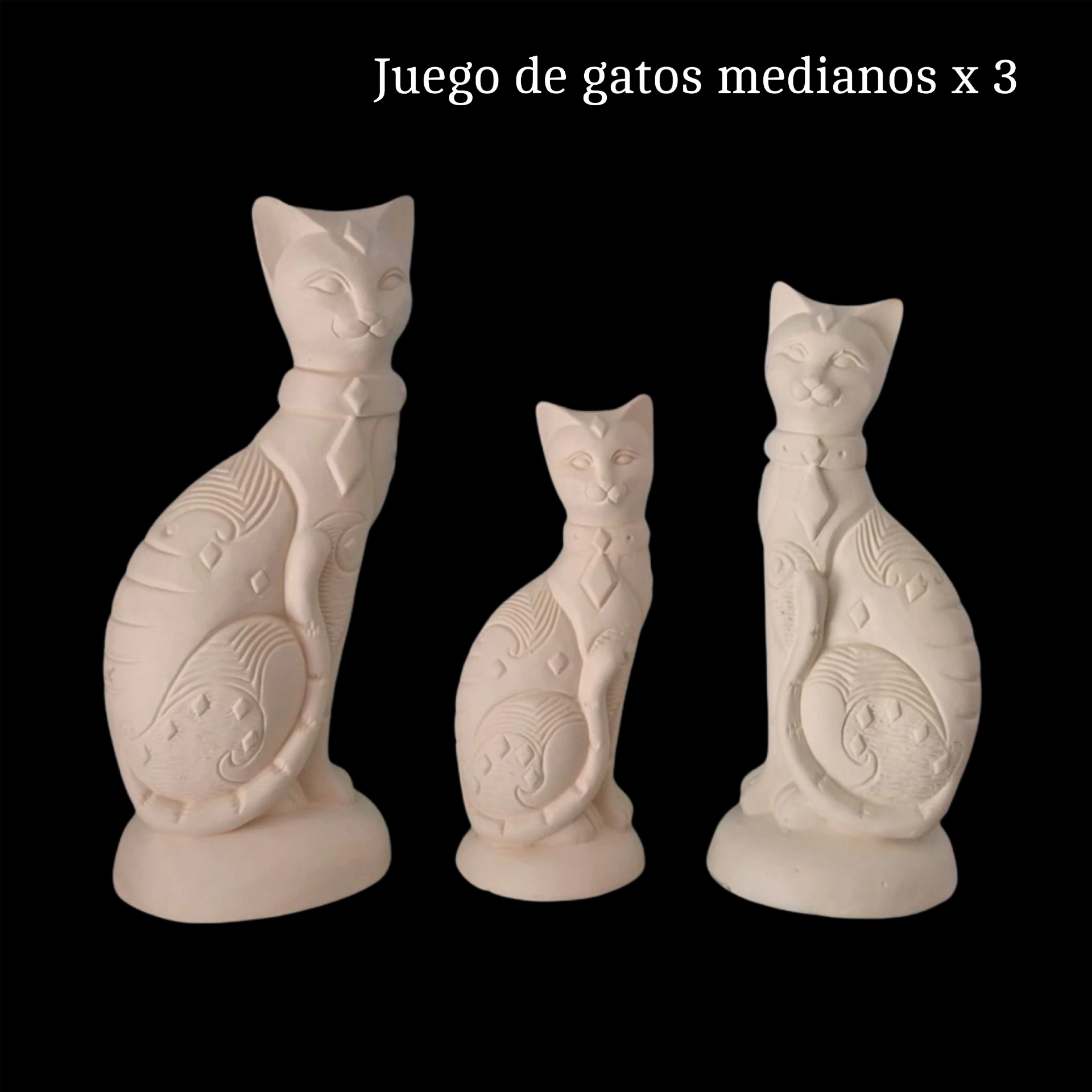 Juego de gatos medianos x 3