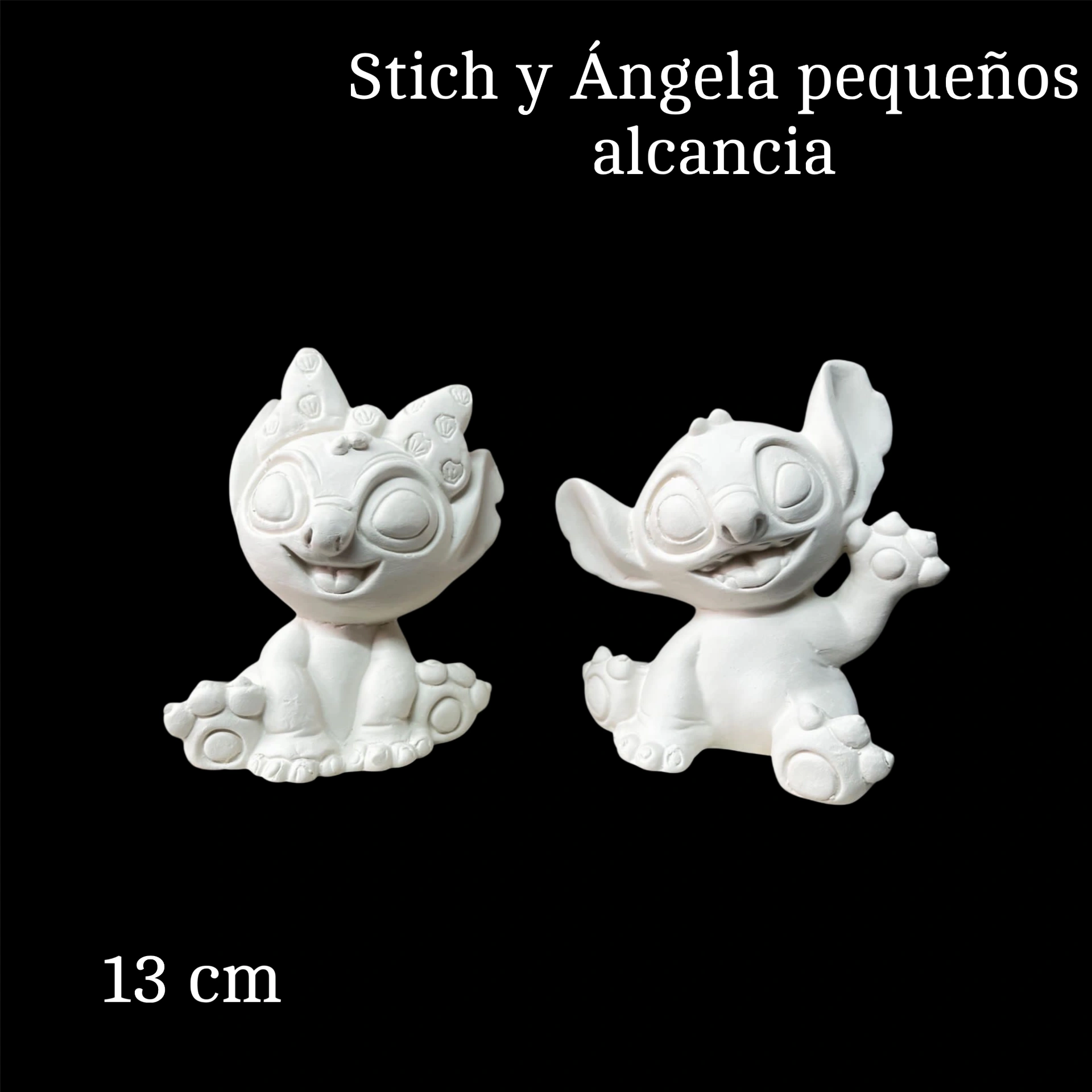 Stitch y angela pequeños alcancia
