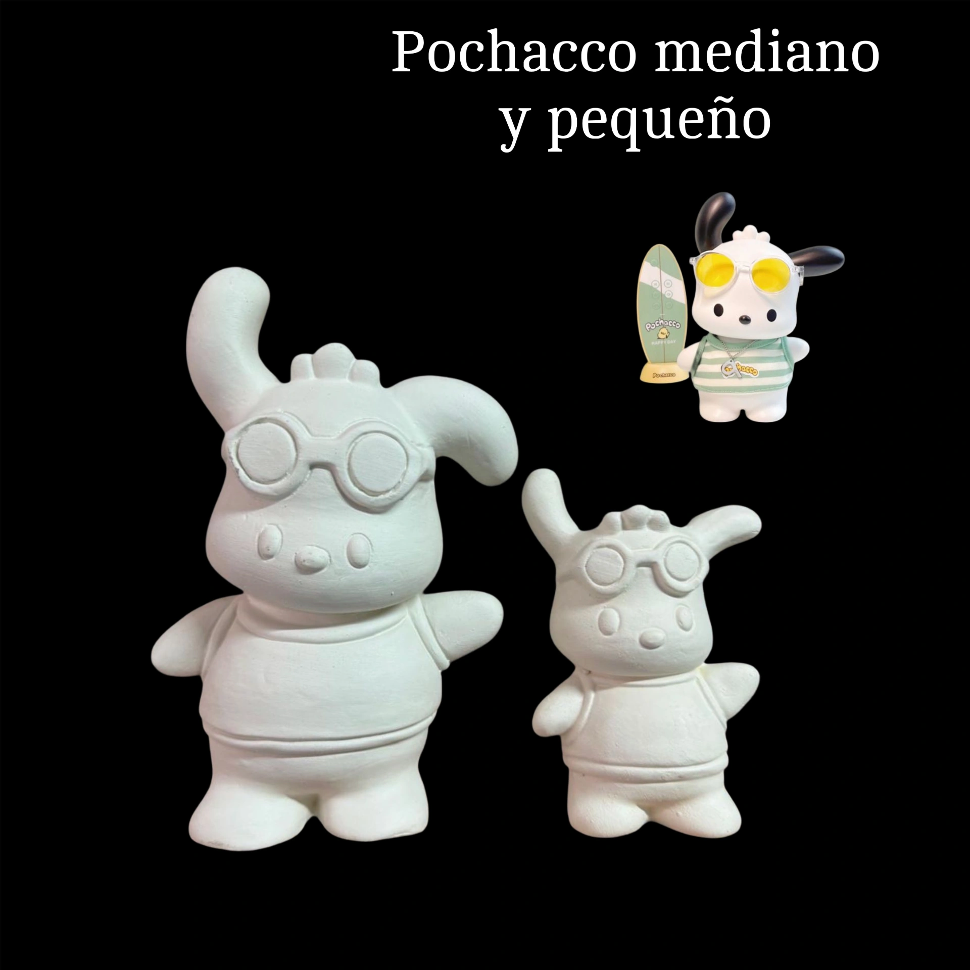 Pochacco mediano y pequeño alcancia