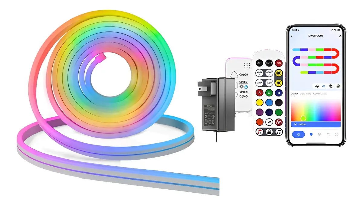 Tira Led Neon 10 Metros Musical - Smart Rgbic Rgb