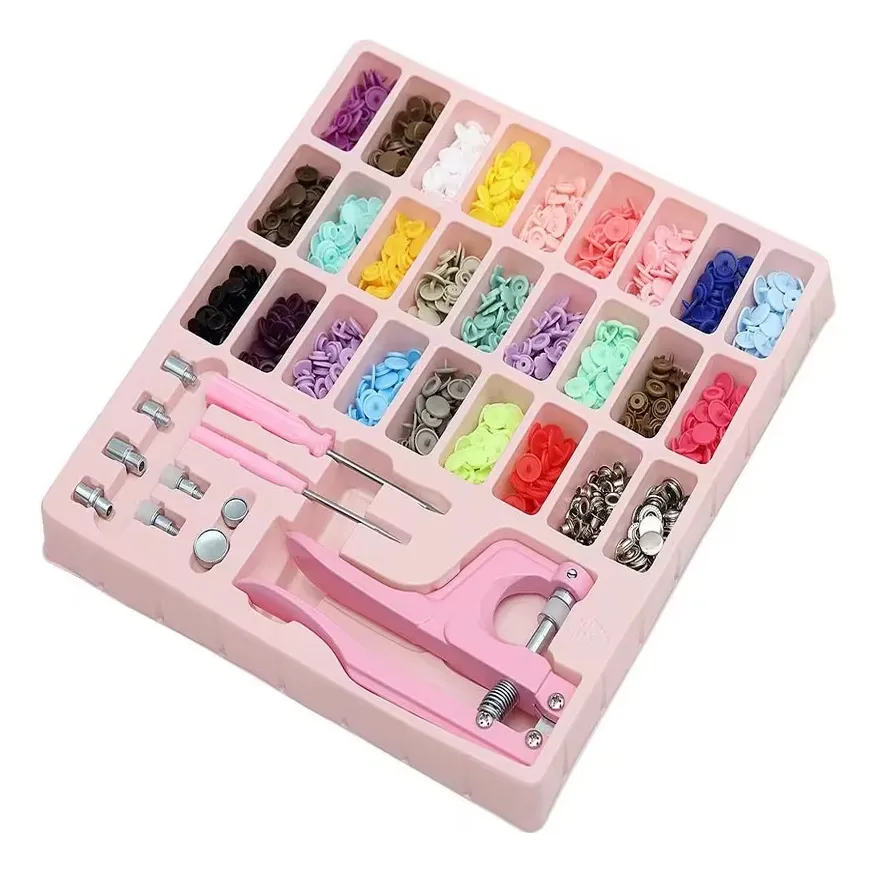 Kit Remachadora De Botones Broches Plastico 24 Colores