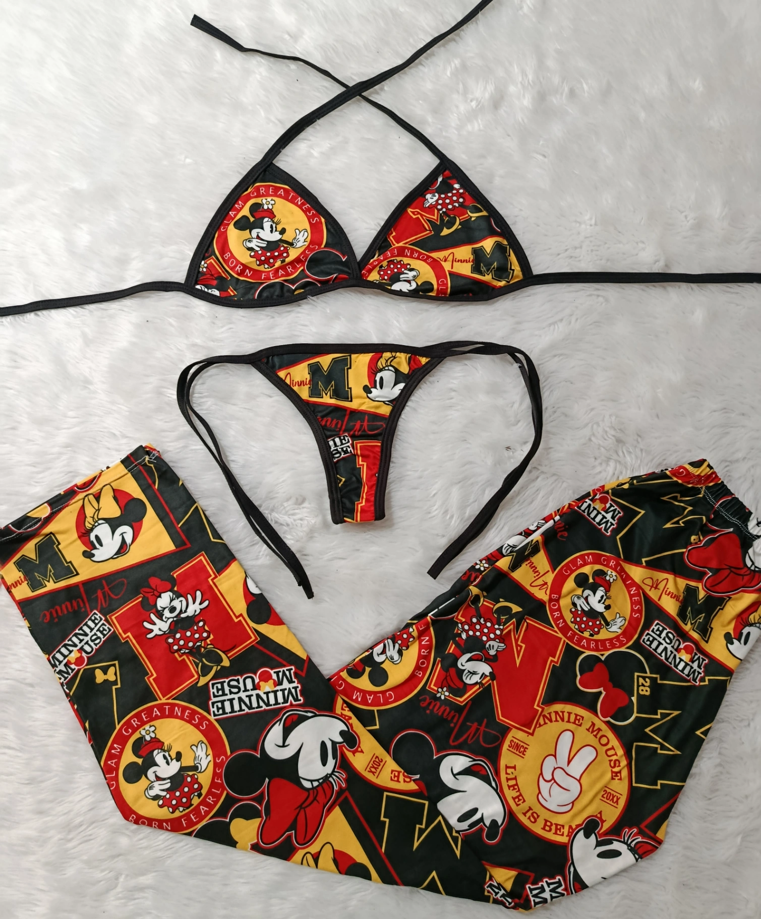 TRIO (PANTY, BRA + PANTALON) PIJAMA  - MINNIE