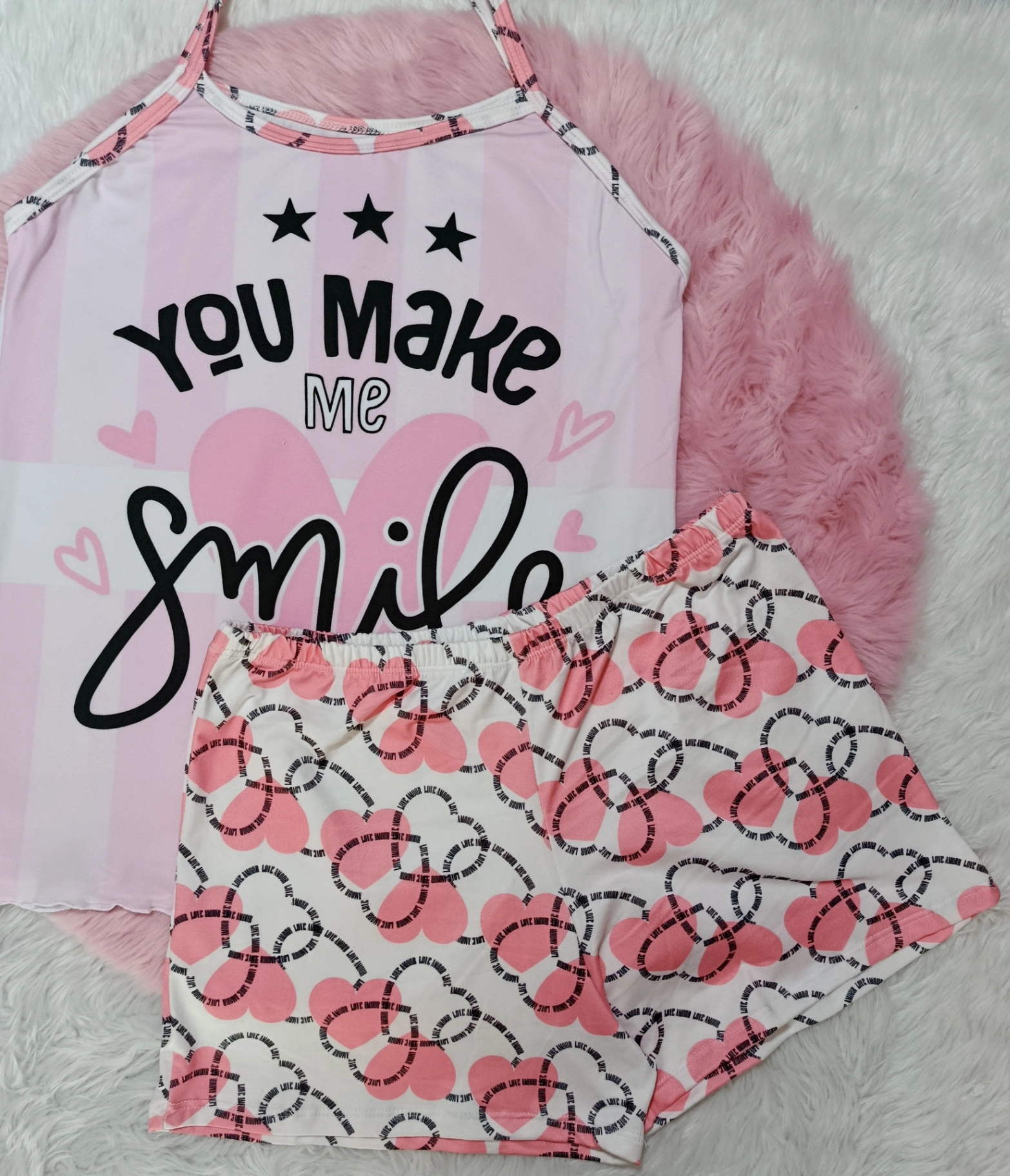 PIJAMA TIRA Y SHORT DAMA YOU MAKE