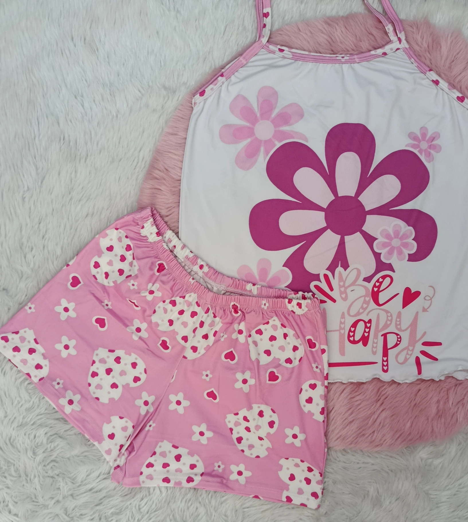 PIJAMA TIRA Y SHORT DAMA FLOR