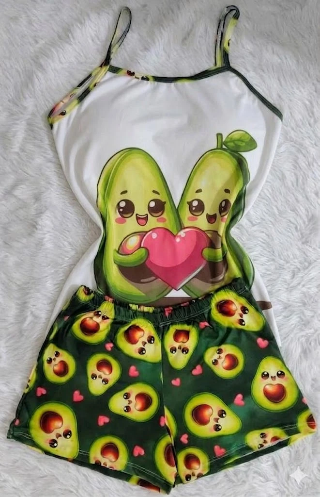 DAMA SHORT BLUSA TIRA AGUACATES