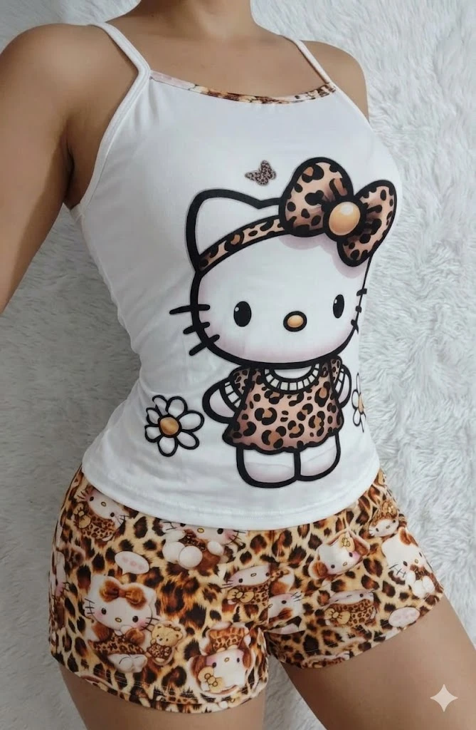 DAMA SHORT BLUSA TIRA HELLOKITTY