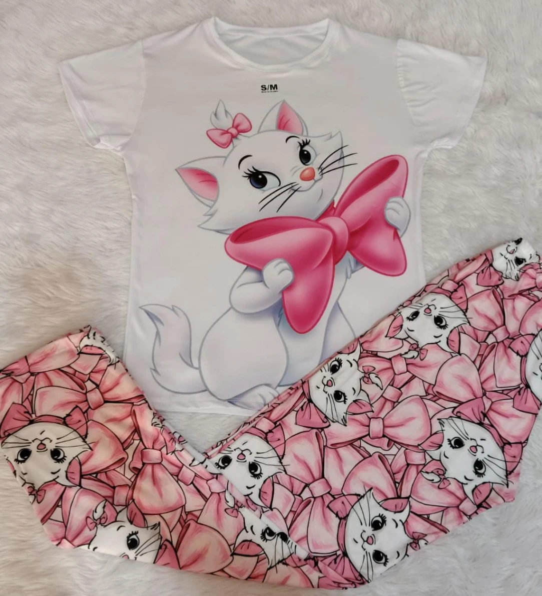 PIJAMA CAMISETA Y PANTALON DAMA GATA