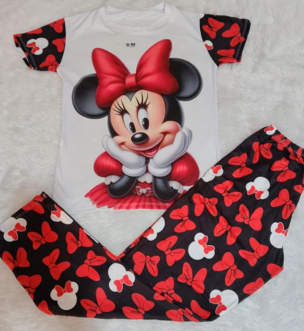 PIJAMA CAMISETA Y PANTALON DAMA MINNIE