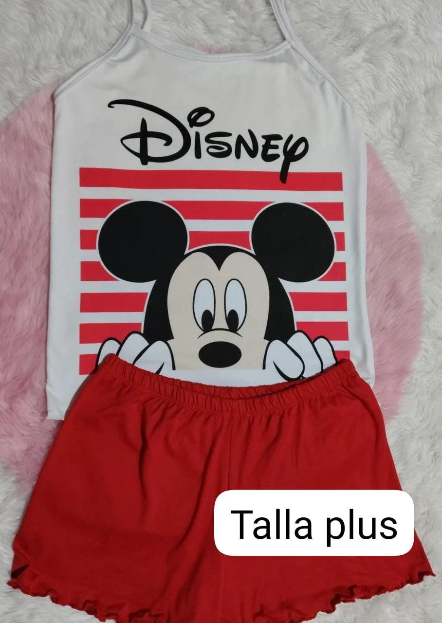 short dama linea economica plus mickey rojo