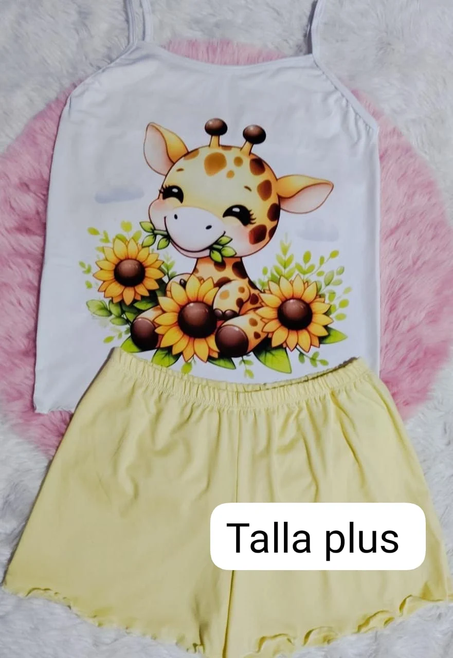 short dama linea economica plus jirafa amarillo