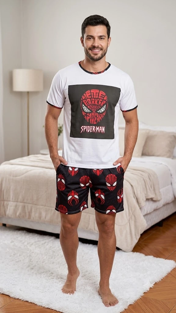 pijama pantaloneta spiderman