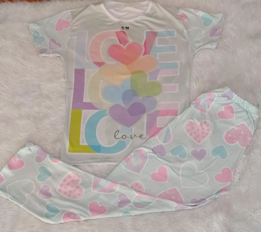 PIJAMA CAMISETA Y PANTALON DAMA LOVE