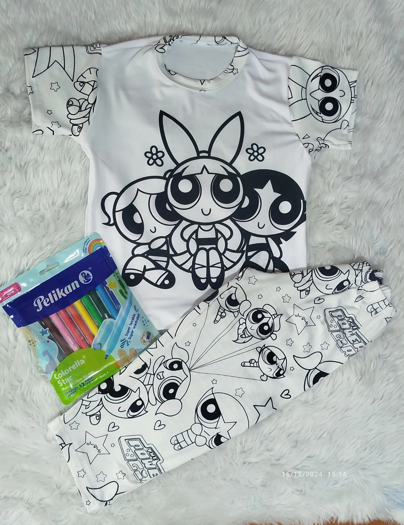 NIÑOS PIJAMA PARA PINTAR - CHICAS SUPER PODEROSAS