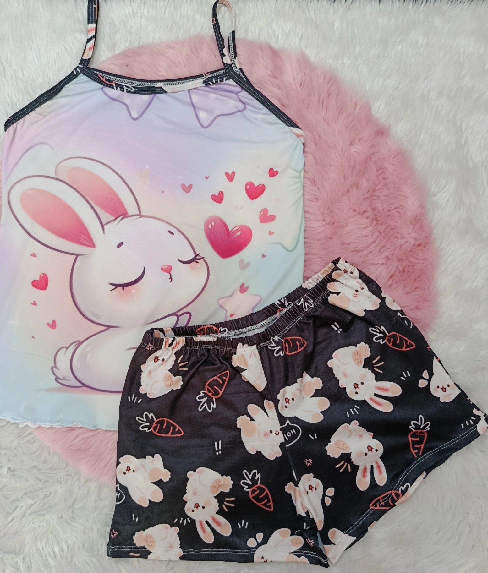 PIJAMA TIRA Y SHORT DAMA CONEJO