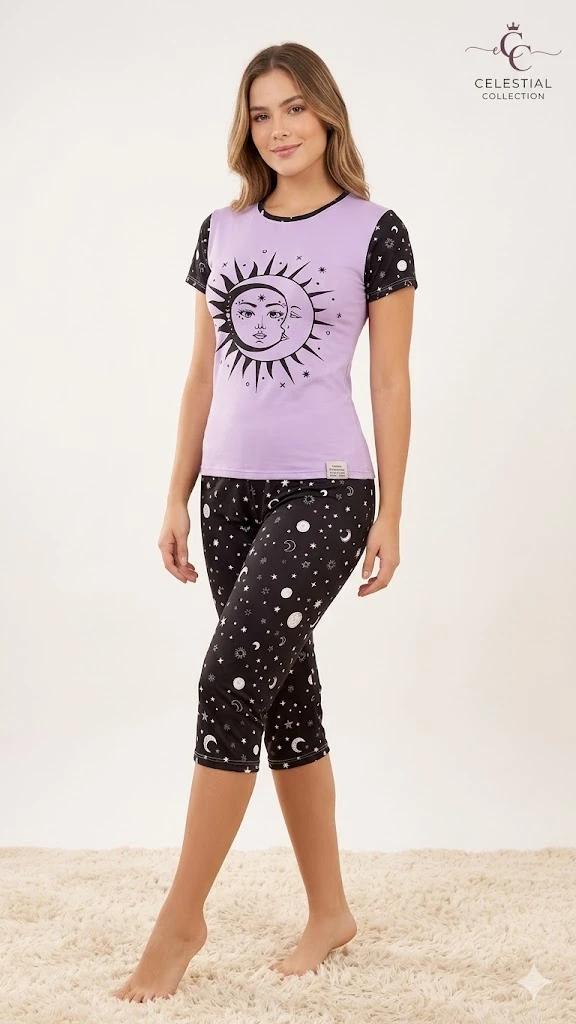 Capri dama camiseta sol y luna