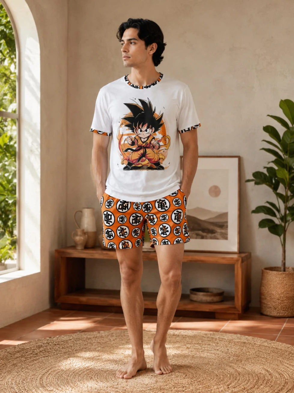 pijama pantaloneta hombre goku