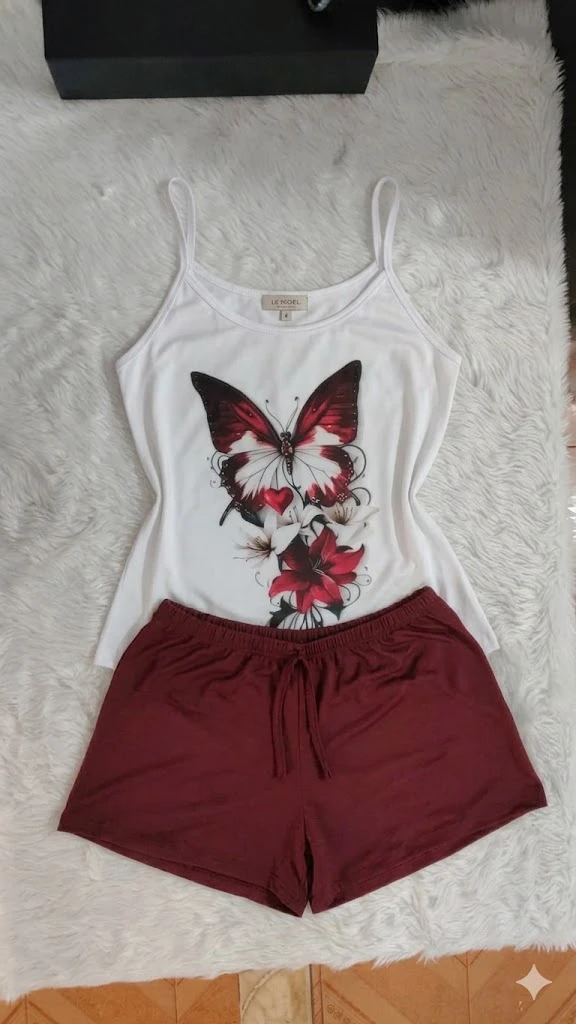 PIJAMA ECONOMICA VINOTINTO MARIPOSA