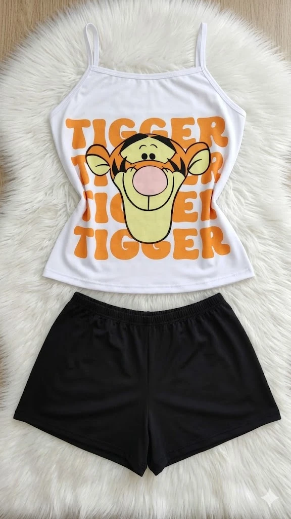 PIJAMA ECONOMICA NEGRA TIGGER