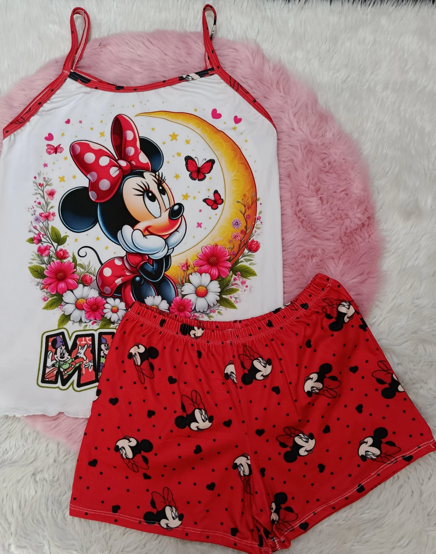 PIJAMA TIRA Y SHORT DAMA MINNIE