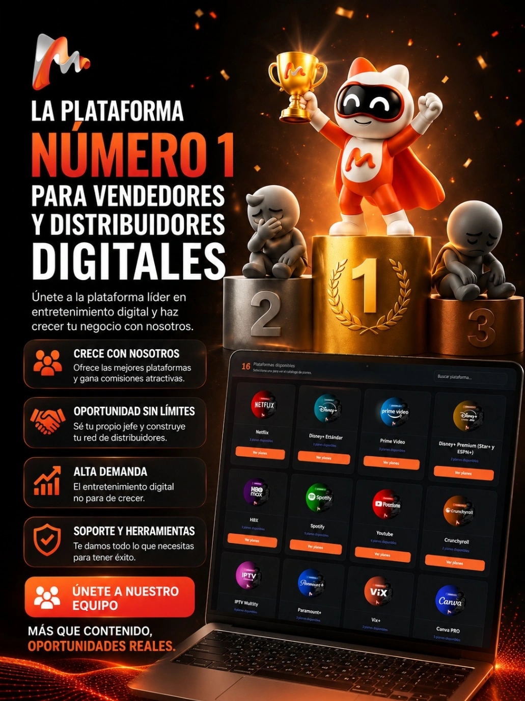 TRABAJA CON NOSOTROS VENDE STREAMING
